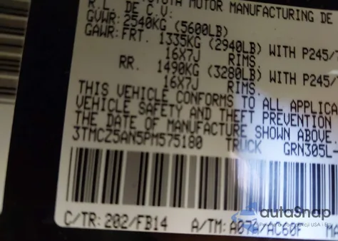 2023 Toyota Tacoma Sr V6 из США, поврежденный, VIN 3TMCZ5AN5PM575180